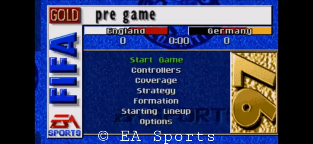 Fifa 97 menu pausa