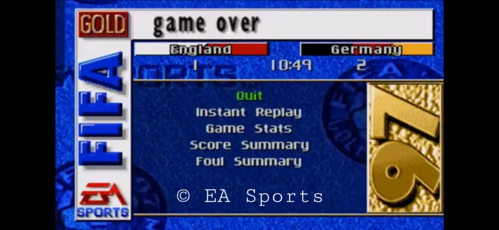 Fifa 97 menu final