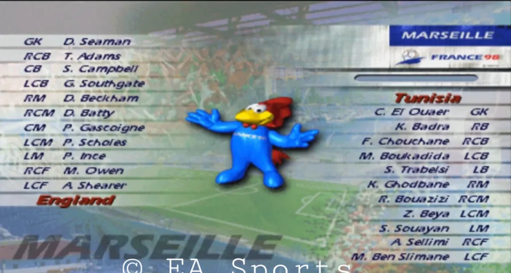 FIFA 98 formaciones de los equipos