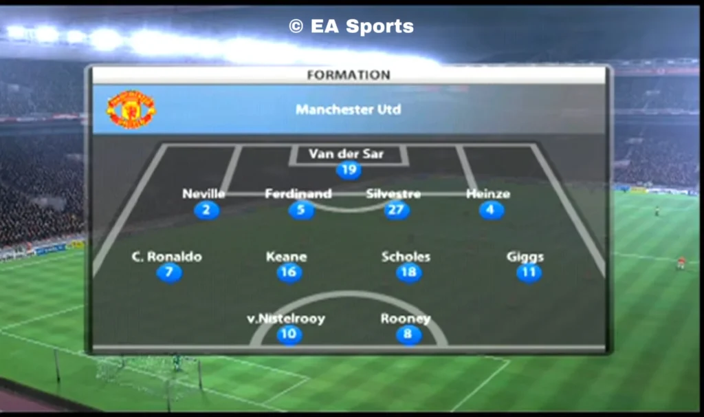 "FIFA 06 alineaciones manchester united"