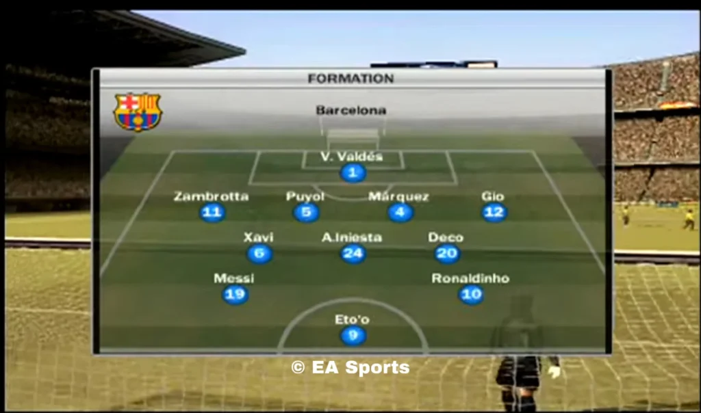 "FIFA 07 barcelona alineacion"