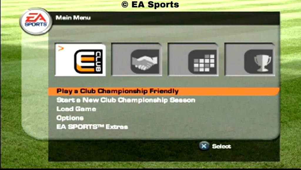 FIFA 2003 menu