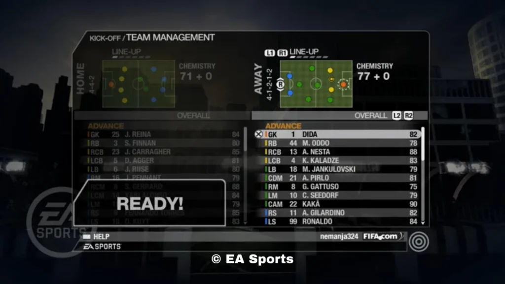 "FIFA 08 alineaciones Liverpol"