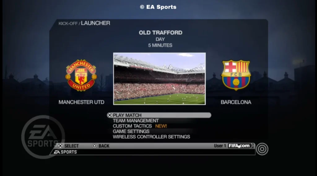 "FIFA 09 barcelona vs Manchster united"