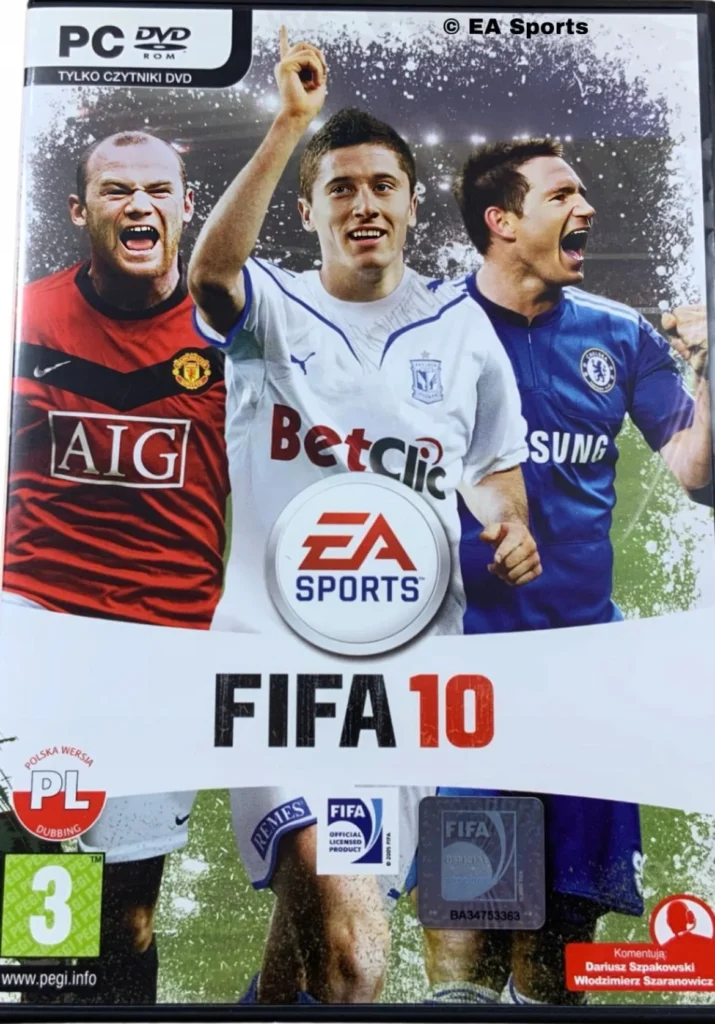 "Portada FIFA 10 Rooney, Robert Lewandowski y Frank Lampard en Polonia"