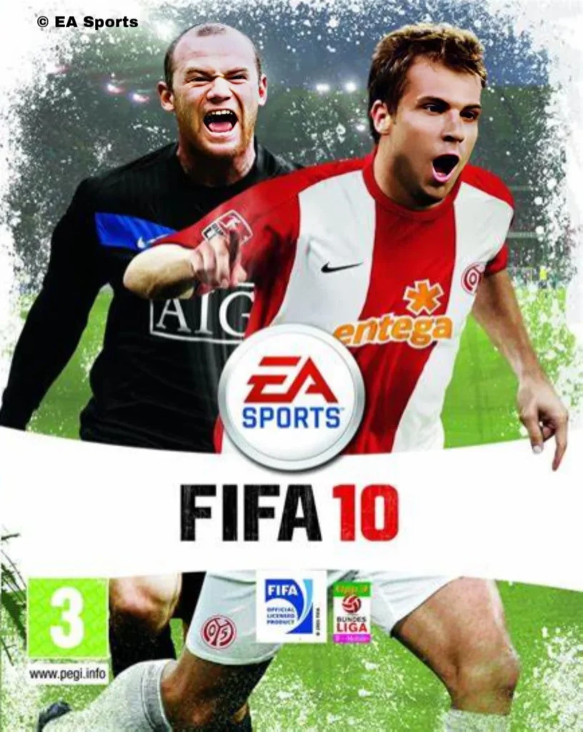 "Portada FIFA 10 Wayne Rooney y Andreas Ivanschitz en Austria"