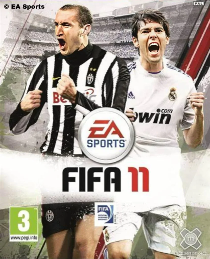 "Portada en Italia de FIFA 11 Kaká y Chiellini"